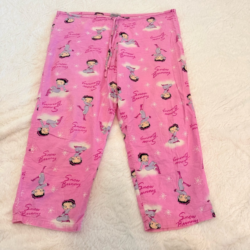 Betty Boop Pink Pajama Bottoms with Cartoon Design